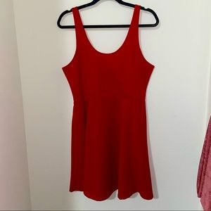 DIVIDED H&M Mini Red Ribbed Sundress